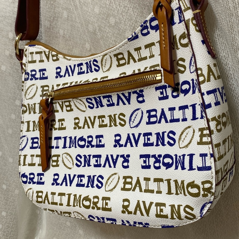 Dooney & Bourke Baltimore Ravens Doodle Small Kiley Hobo - Picture 7 of 16